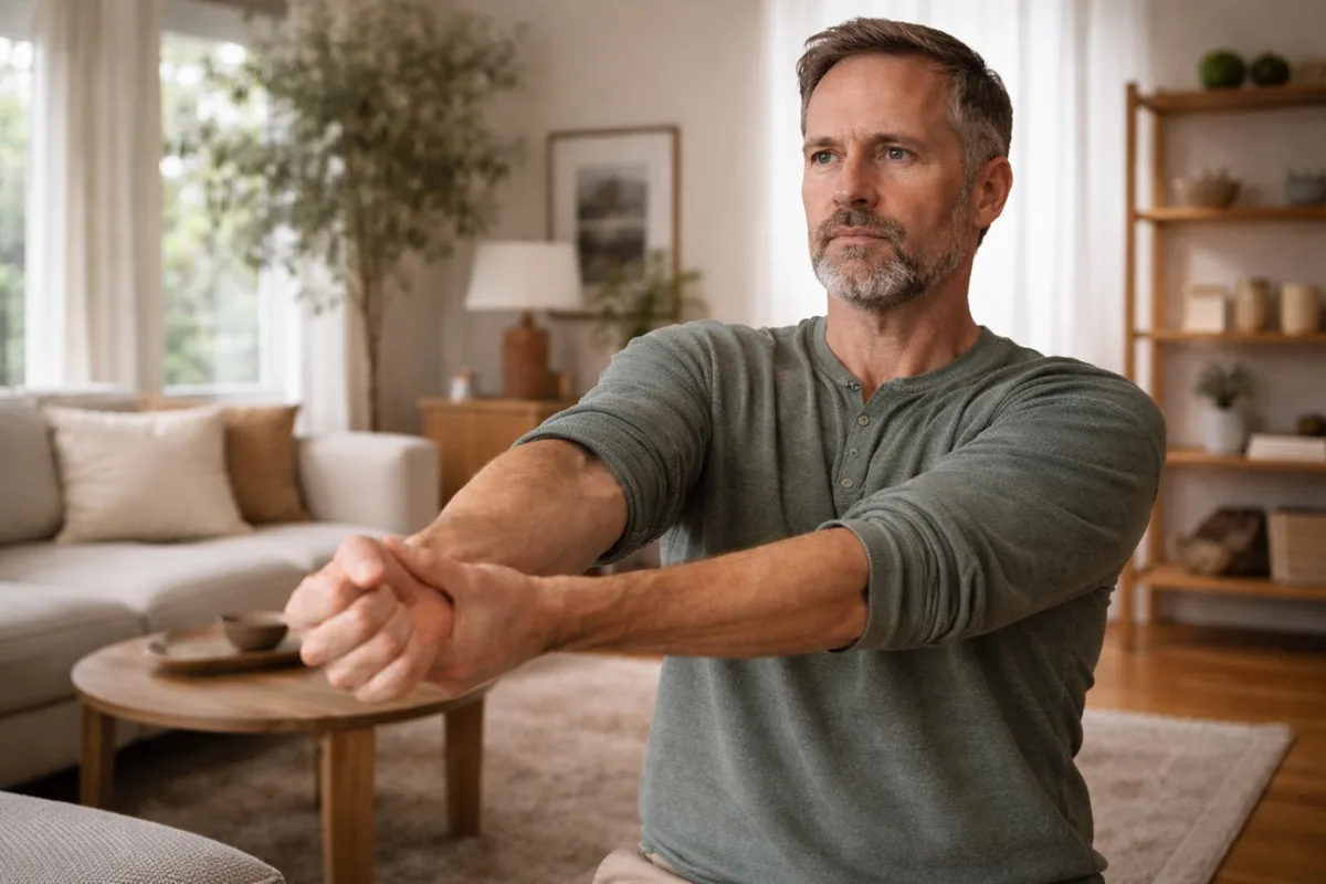 Elbow reset exercise for tennis elbow relief